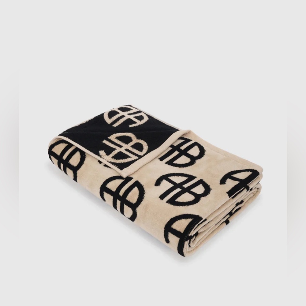 ANINE BING BAHIA MONOGRAM COLOR BLOCK TOWEL NEW